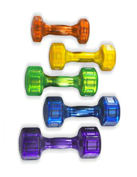 Hampton Fitness Jelly Bell Urethane-Coated Dumbbells available in 2.5 – 15 pound weight increments
