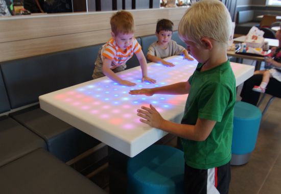 Children playing with Interactive Sparkle Table