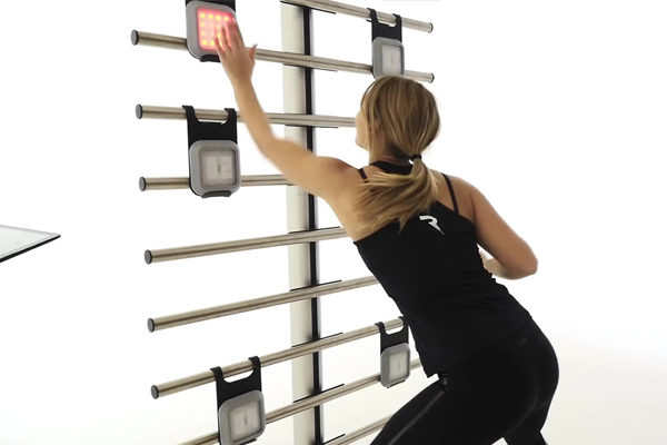Woman using Interactive Light Station
