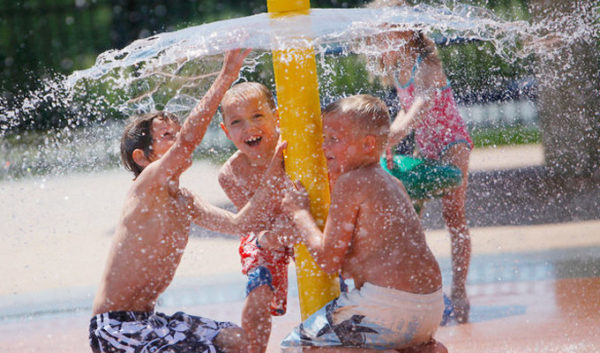 Children playing in Splash Pad